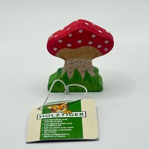 NWT Holztiger small toadstool mushroom figure